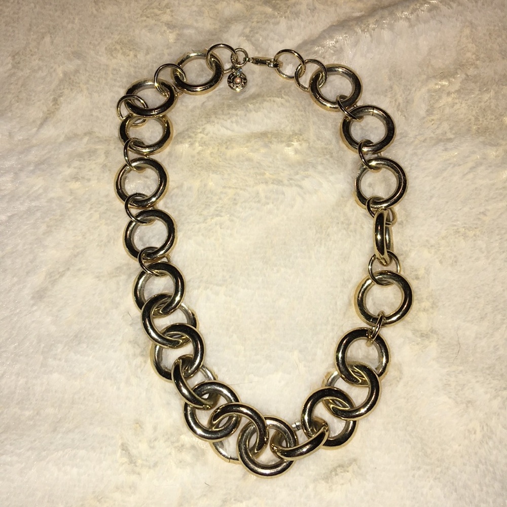 J Crew gold chain statement necklace